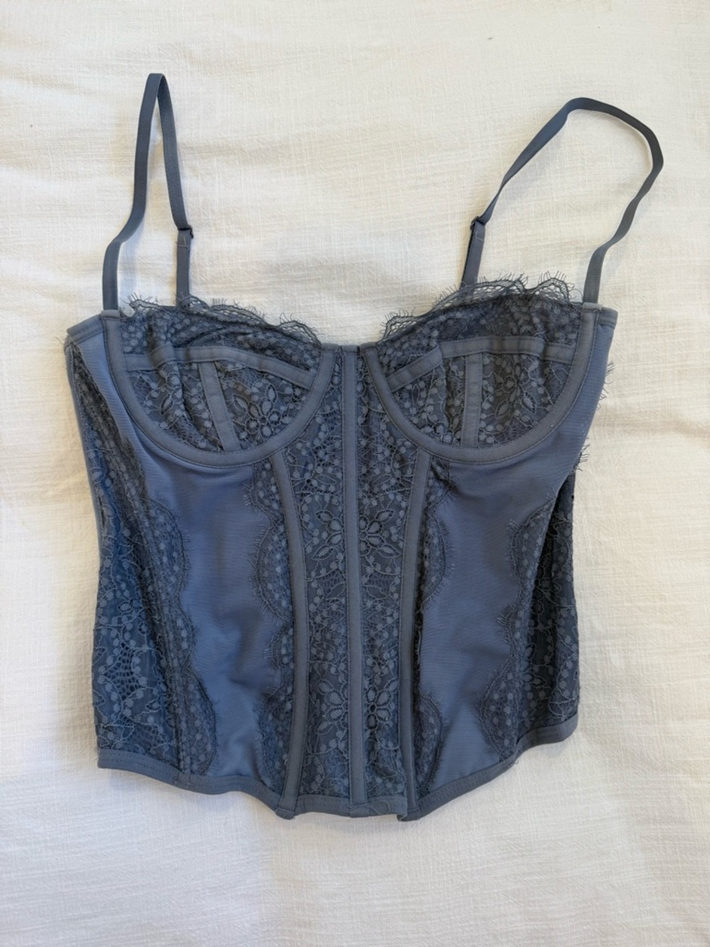 Urban Outfitters Charcoal Lace Corset Top